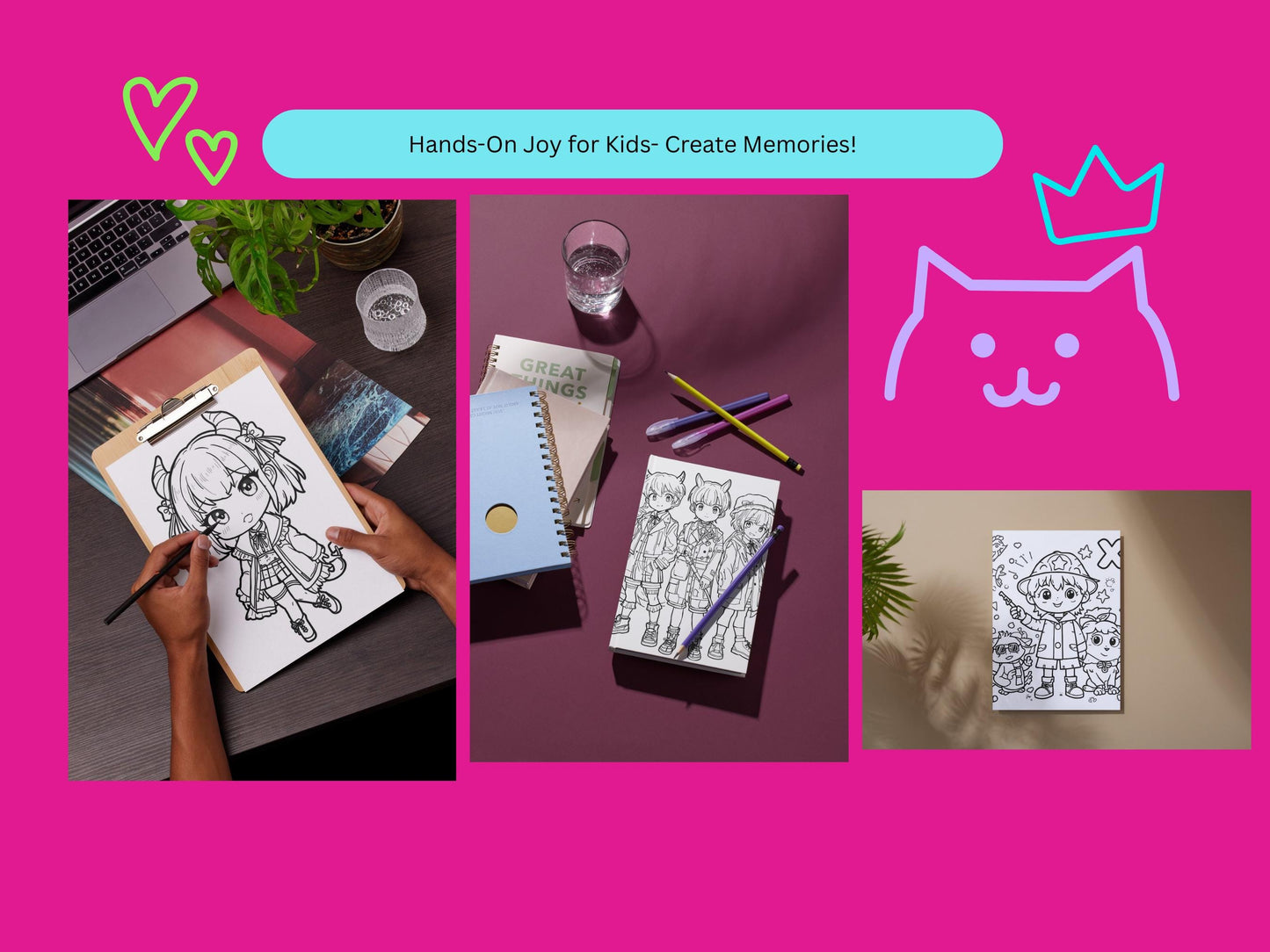 Kids Coloring Pages and Birthday Party Activity Kit Bundle Coloring Book, Trivia, Games (Printable)