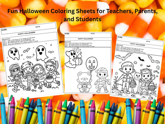 50 Halloween Coloring Pages for Kids: Ghosts, Pumpkins, Monsters (PDF)