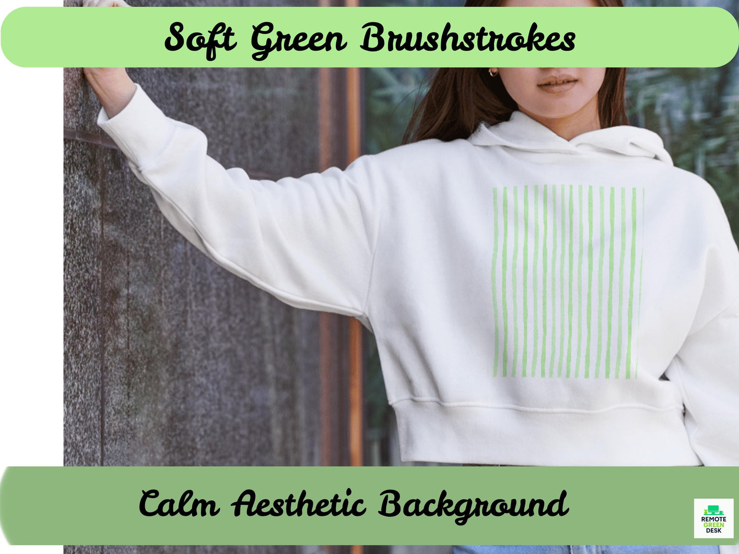 Olive Green Stripe Pattern | Minimalist Watercolor Background
