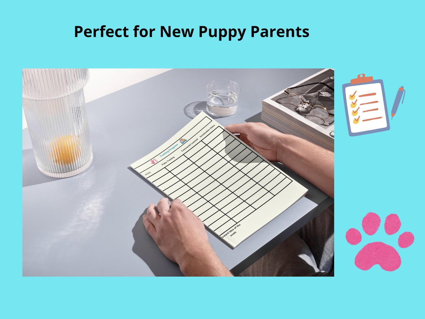 Puppy Journal Printable: Training Tracker, Vet Records, Dog Mom/Dad Art (PDF Download)