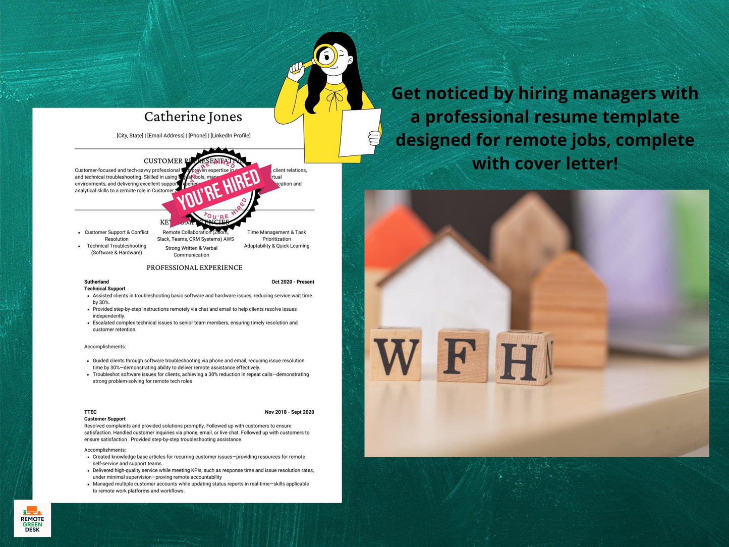 Modern Resume Template: Cover Letter, References (Word & PDF)