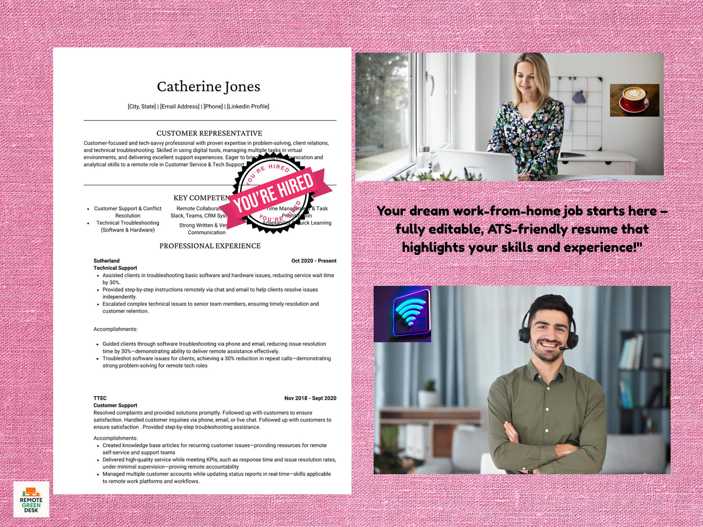 Modern Resume Template: Cover Letter, References (Word & PDF)
