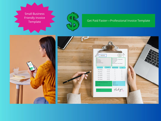 Instant Download Invoice | Editable Invoice Template for Freelancers, Small Businesses & Side Hustlers