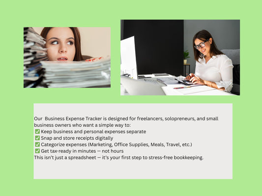 Easy Bookkeeping Tracker: Small Business Expense Spreadsheet (Digital Download)