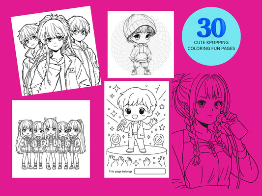 Kids Coloring  Pages and Birthday Party Activity Kit Bundle Coloring Book, Trivia, Games (Printable)