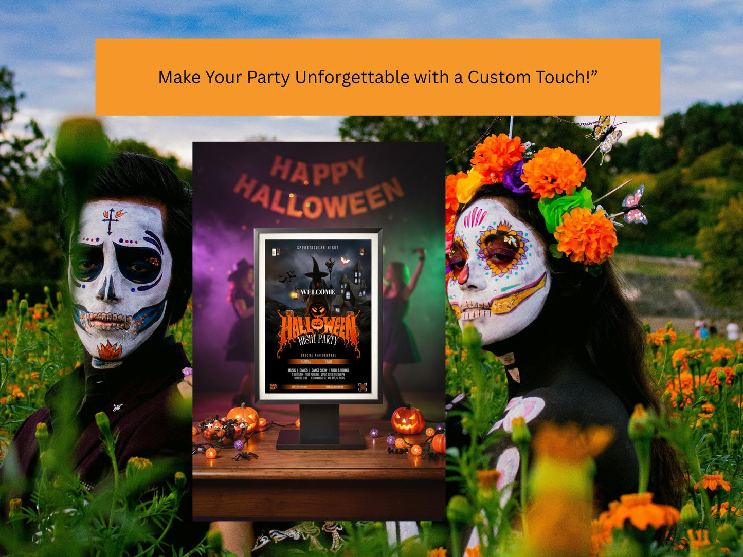 Editable Halloween Party Poster & Invitation Set (Digital Download)