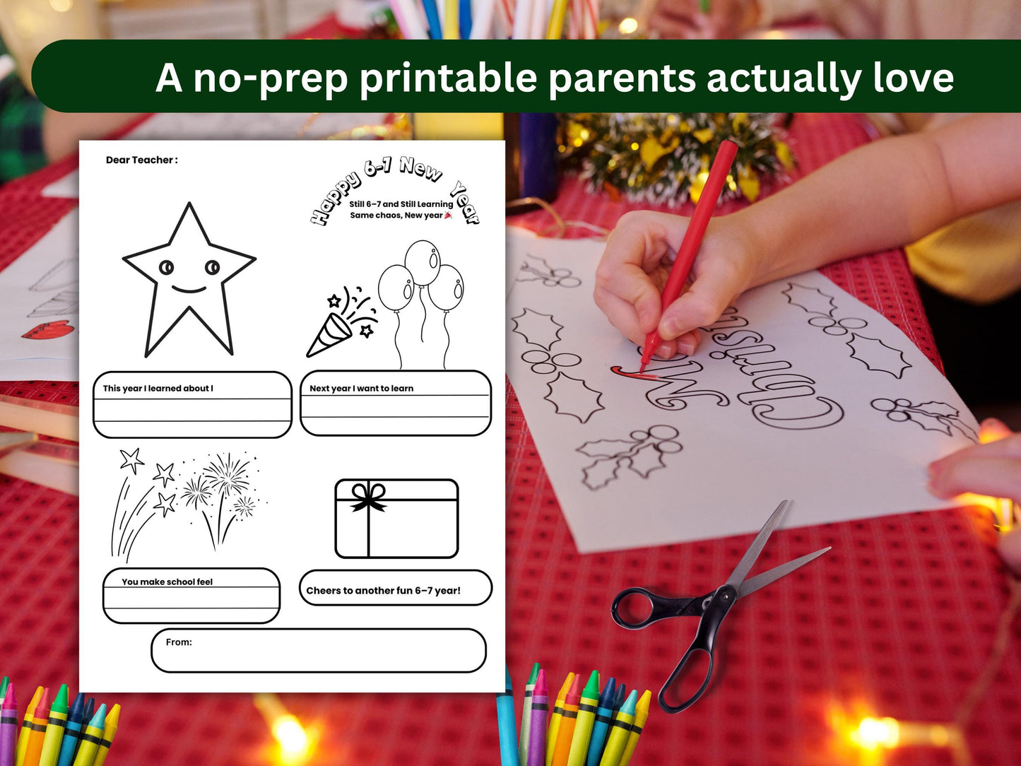 Funny Teacher Christmas Card Printables – Kids Coloring Gift Card Insert (PDF)