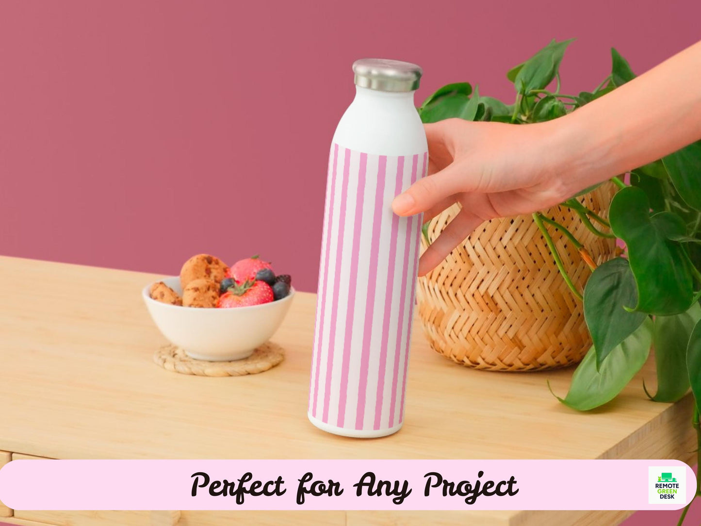 Pink Stripe Pattern | Blush Watercolor, Seamless Design