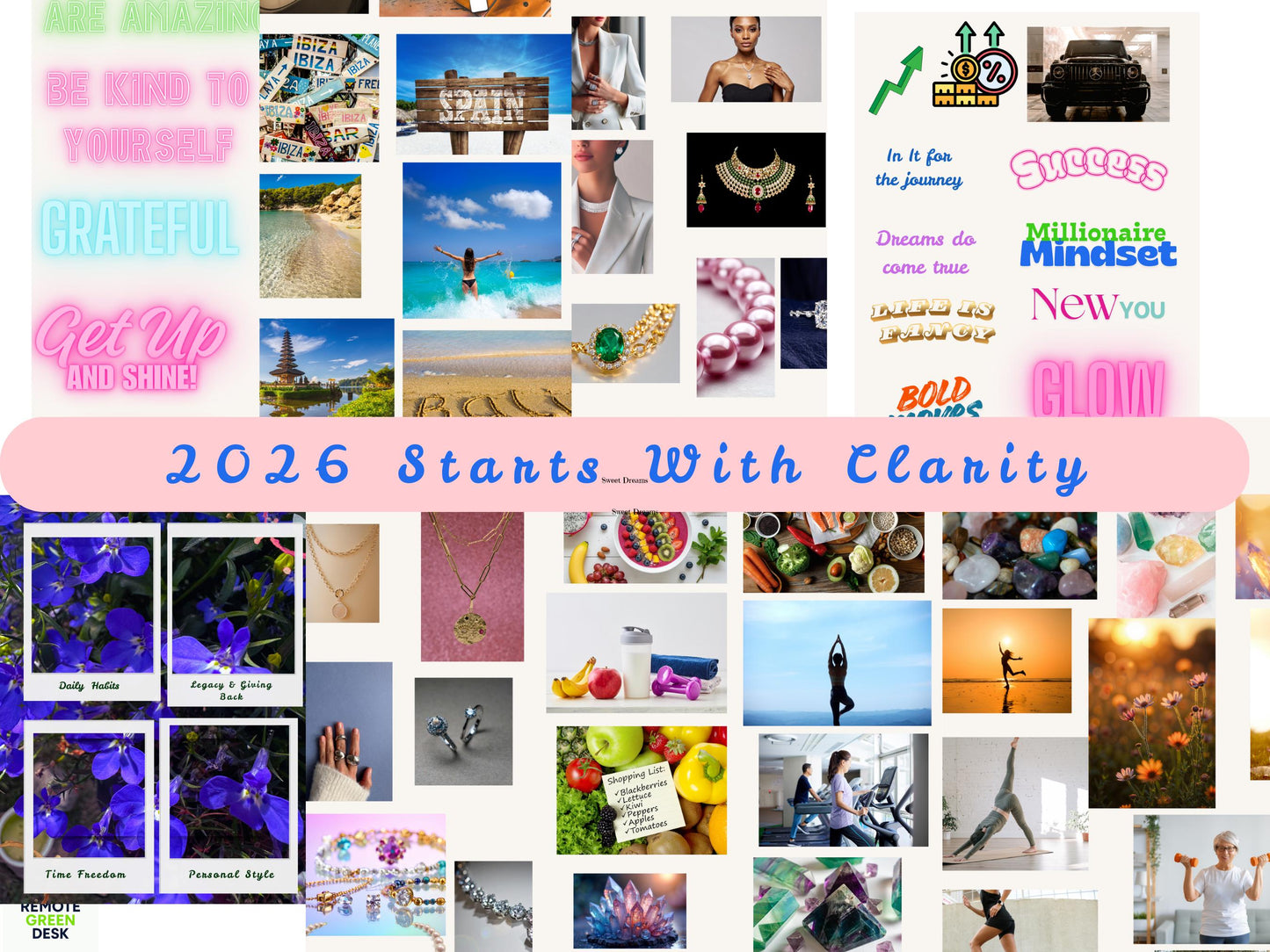 2026 Vision Board Sticker Kit, Printable Collage (PDF Download)