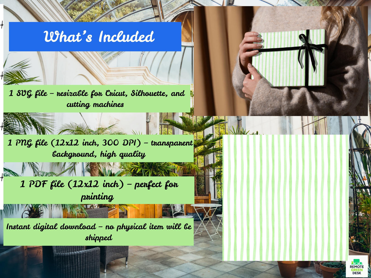 Olive Green Stripe Pattern | Minimalist Watercolor Background