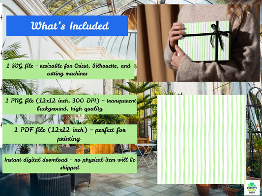 Olive Green Stripe Pattern | Minimalist Watercolor Background