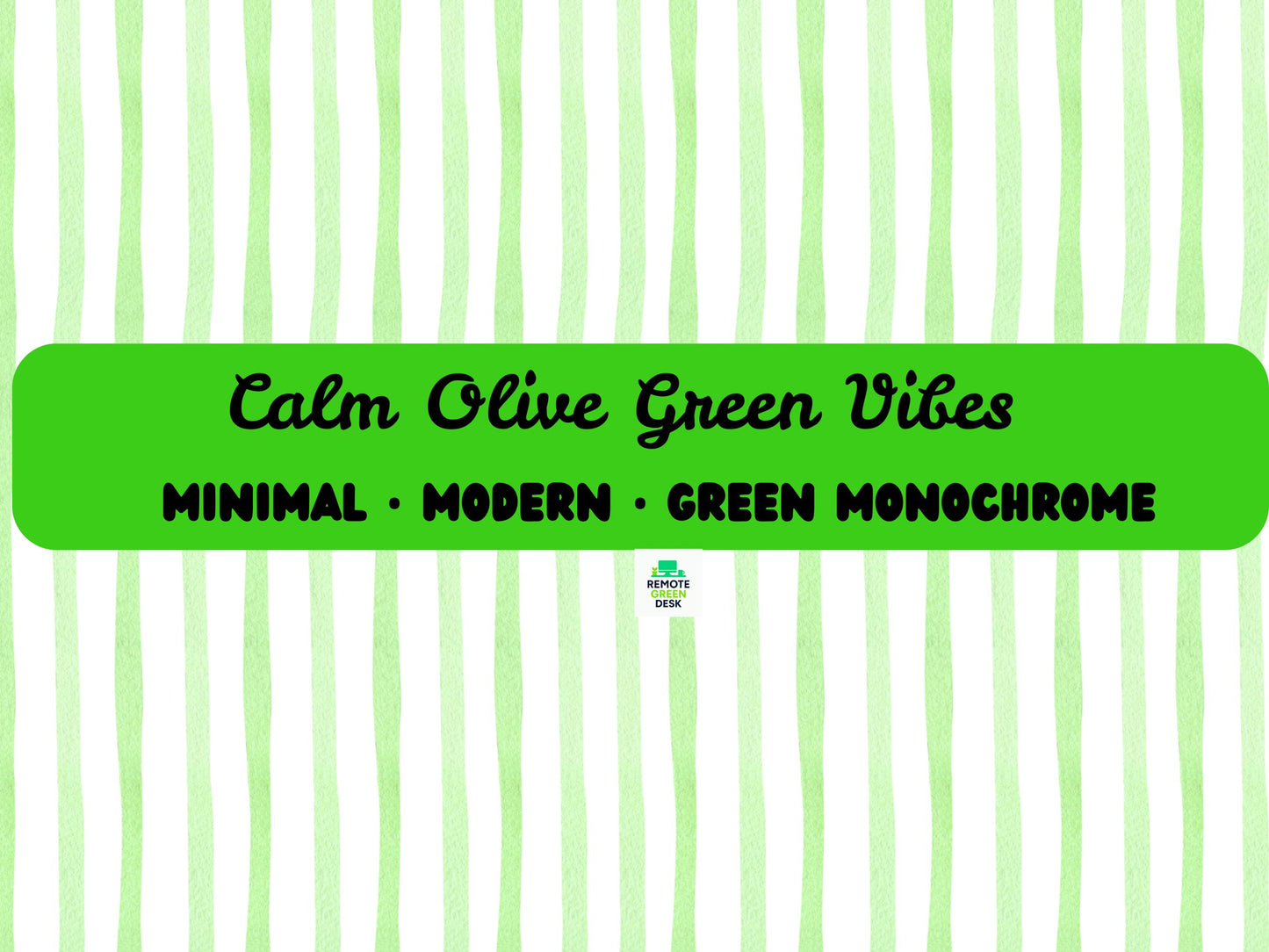 Olive Green Stripe Pattern | Minimalist Watercolor Background