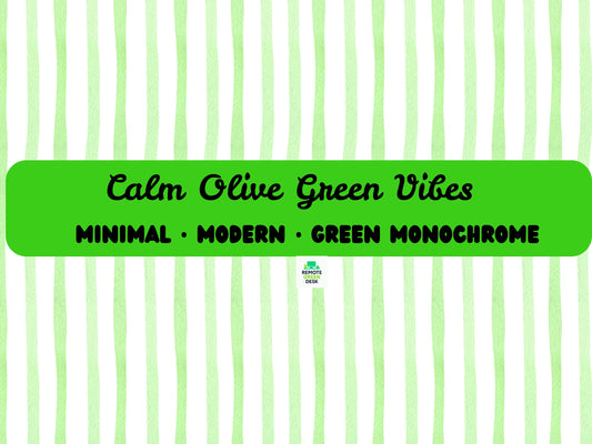 Olive Green Stripe Pattern | Minimalist Watercolor Background